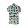 Sushi Pattern Design Men's Short Sleeve Button Up Shirt