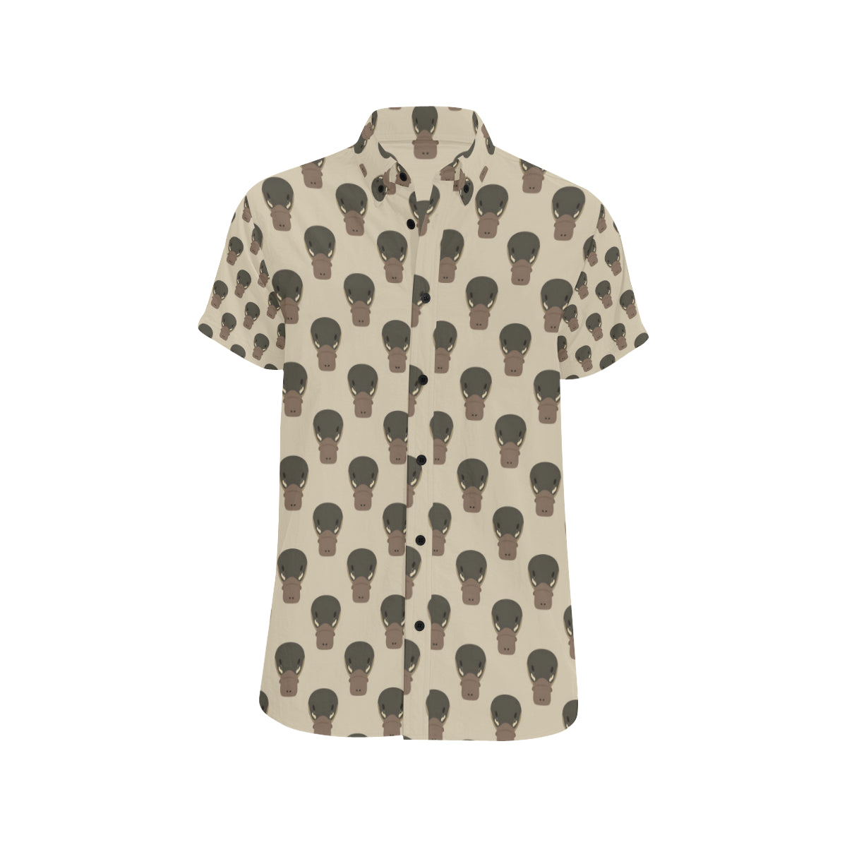 Platypus Pattern Print Design A03 Men's Short Sleeve Button Up Shirt