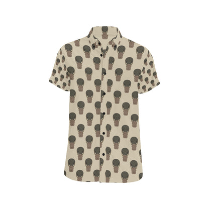 Platypus Pattern Print Design A03 Men's Short Sleeve Button Up Shirt