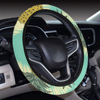 Pineapple Pattern Print Design PP03 Steering Wheel Cover with Elastic Edge