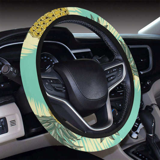 Pineapple Pattern Print Design PP03 Steering Wheel Cover with Elastic Edge