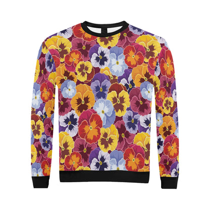 Pansy Pattern Print Design PS01 Men Long Sleeve Sweatshirt