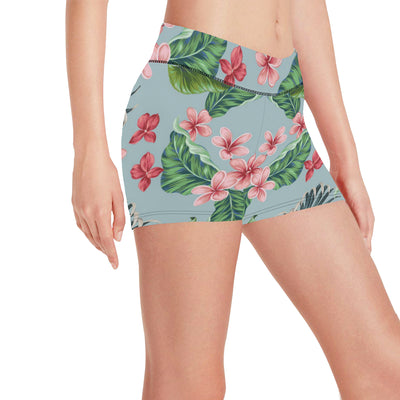 Plumeria Pattern Print Design PM027 Yoga Shorts