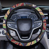 Paisley Boho Pattern Print Design A03 Steering Wheel Cover with Elastic Edge