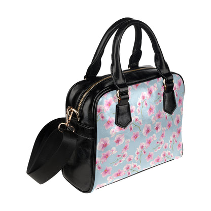 Orchid Pattern Print Design A01 Shoulder Handbag