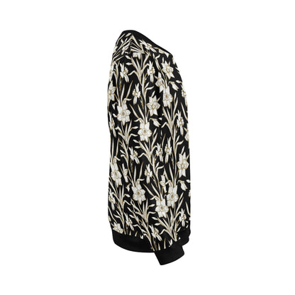Daffodils Pattern Print Design DF06 Men Long Sleeve Sweatshirt