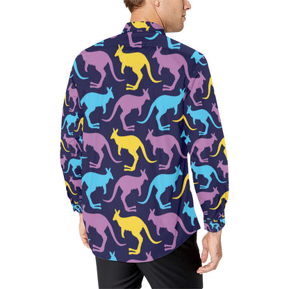 Kangaroos Pattern Print Design 02 Men's Long Sleeve Shirt