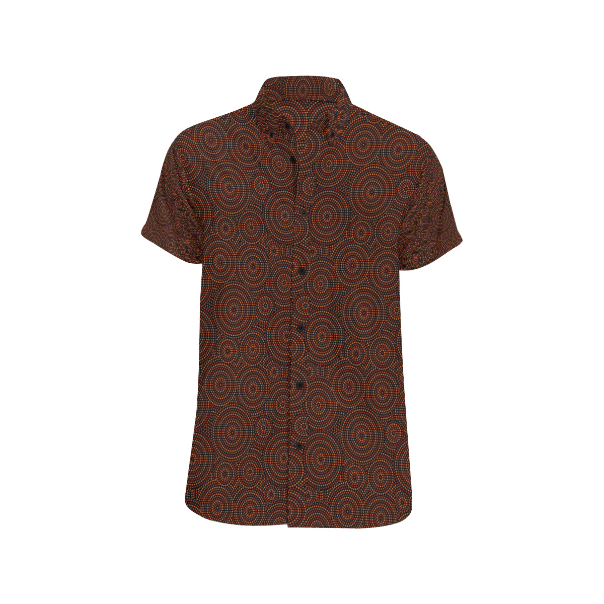 Aboriginal Pattern Print Design 02 Men's Short Sleeve Button Up Shirt