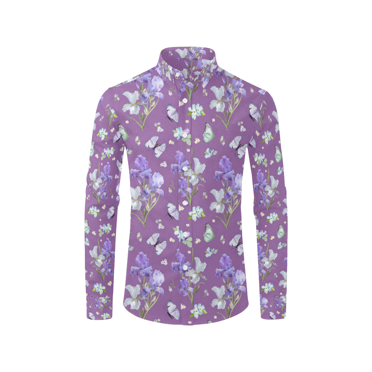 Iris Pattern Print Design IR09 Men's Long Sleeve Shirt
