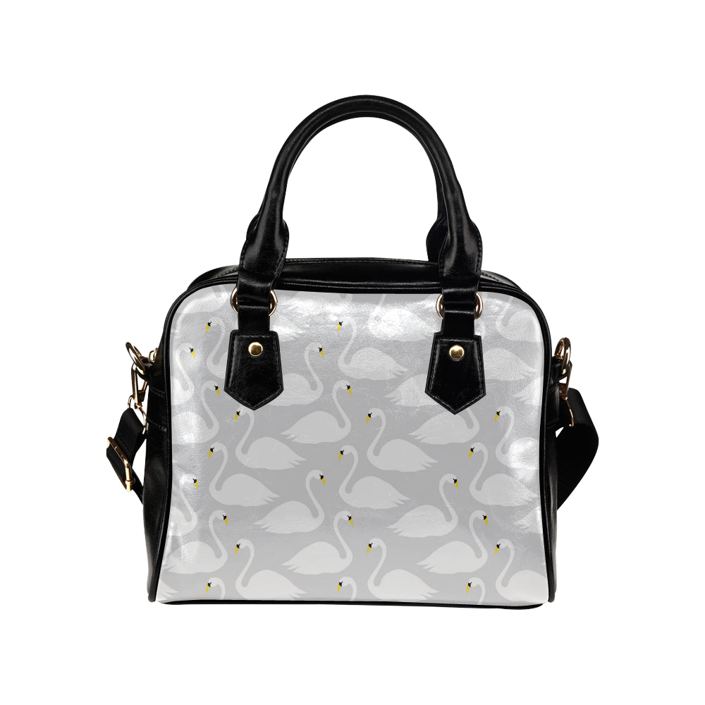 Swan Pattern Print Design 02 Shoulder Handbag