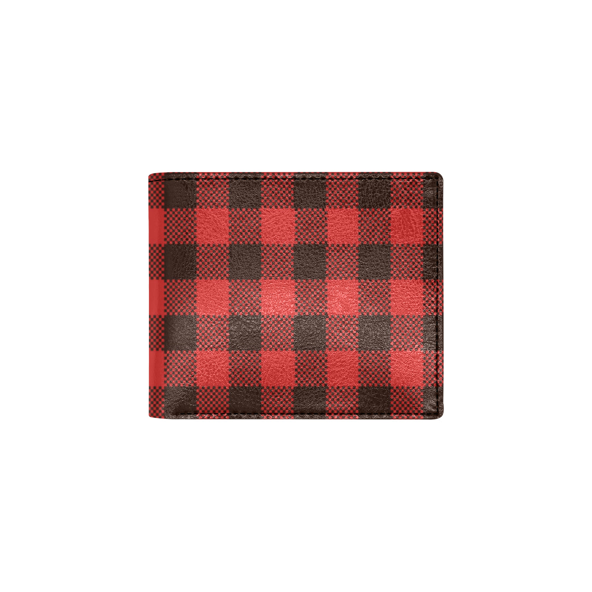 Buffalo check Red Pattern Print Design 05 Men's ID Card Wallet