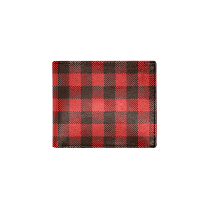 Buffalo check Red Pattern Print Design 05 Men's ID Card Wallet