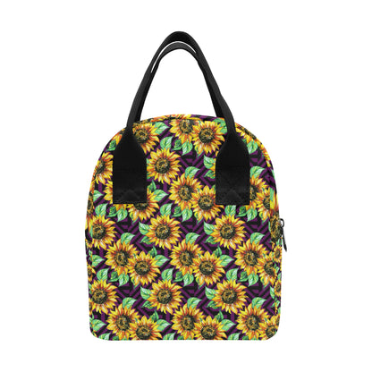 Sunflower Pattern Print Design SF012 Insulated Lunch Bag