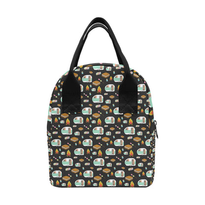 Camper marshmallow Camping Design Print Insulated Lunch Bag