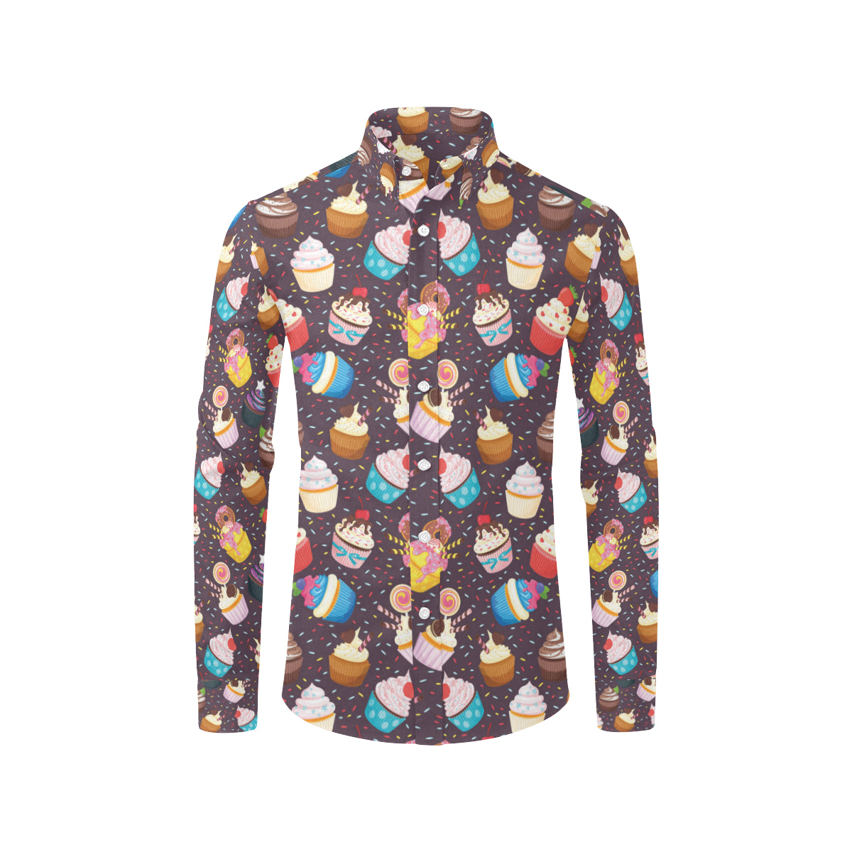 Cupcakes Party Print Pattern Men's Long Sleeve Shirt