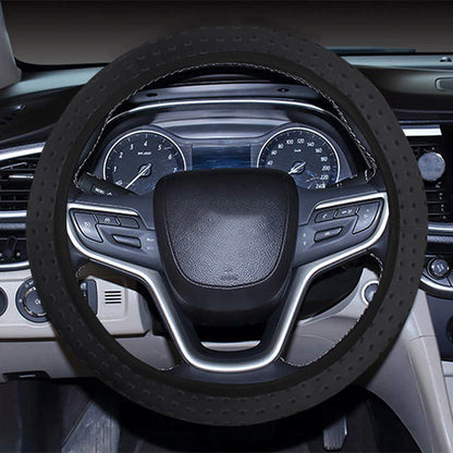 Checkered Flag Yellow Line Style Steering Wheel Cover with Elastic Edge