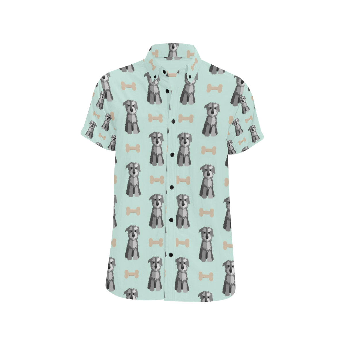 Schnauzers Pattern Print Design A03 Men's Short Sleeve Button Up Shirt
