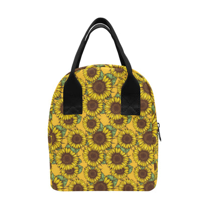Sunflower Pattern Print Design SF04 Insulated Lunch Bag