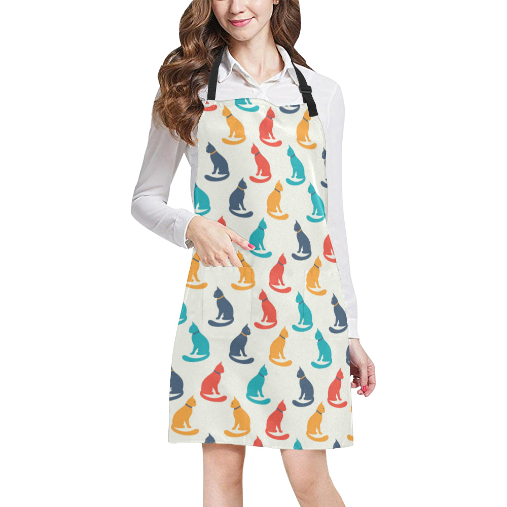 Cat Pattern Print Design 03 Apron with Pocket