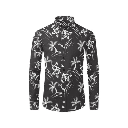 Palm Tree Pattern Print Design PT02 Men's Long Sleeve Shirt