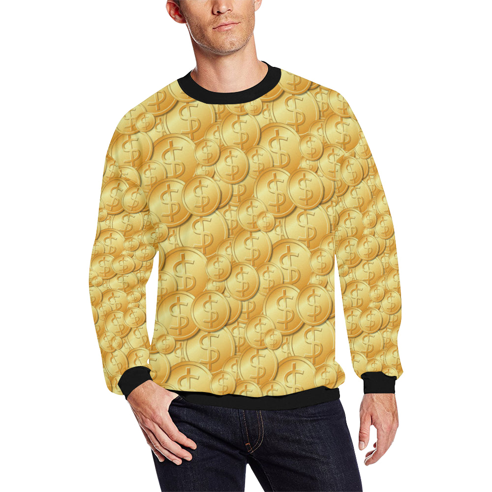 Dollar Pattern Print Design DO03 Men Long Sleeve Sweatshirt