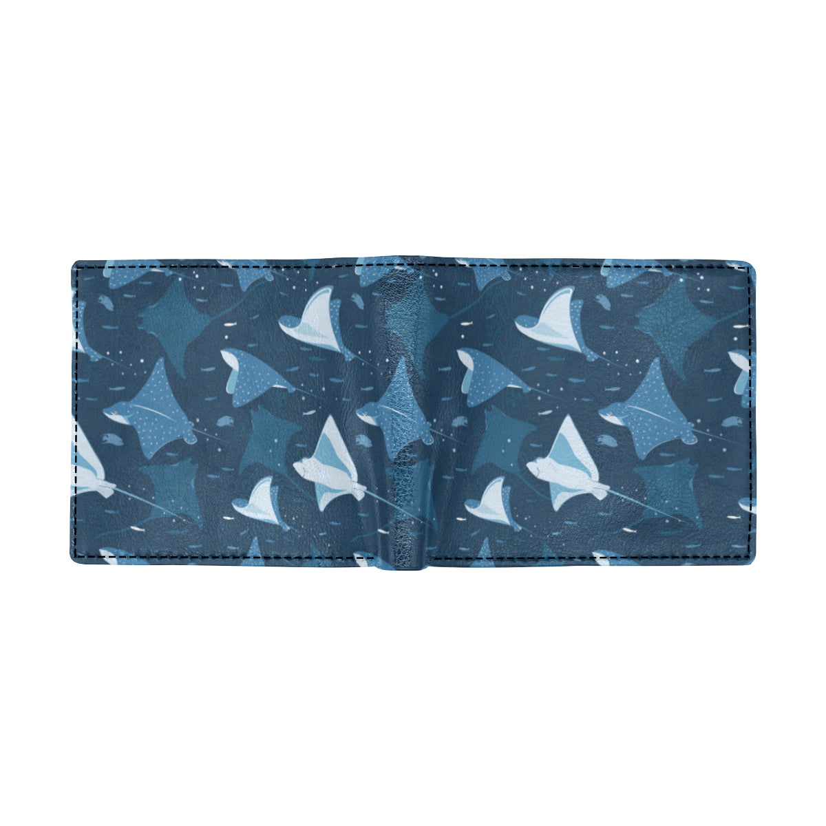 Manta Ray Pattern Print Design 02 Men's ID Card Wallet