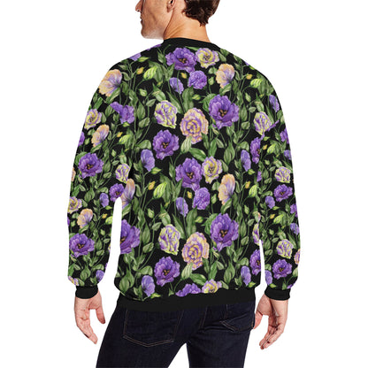 Lisianthus Pattern Print Design LT02 Men Long Sleeve Sweatshirt