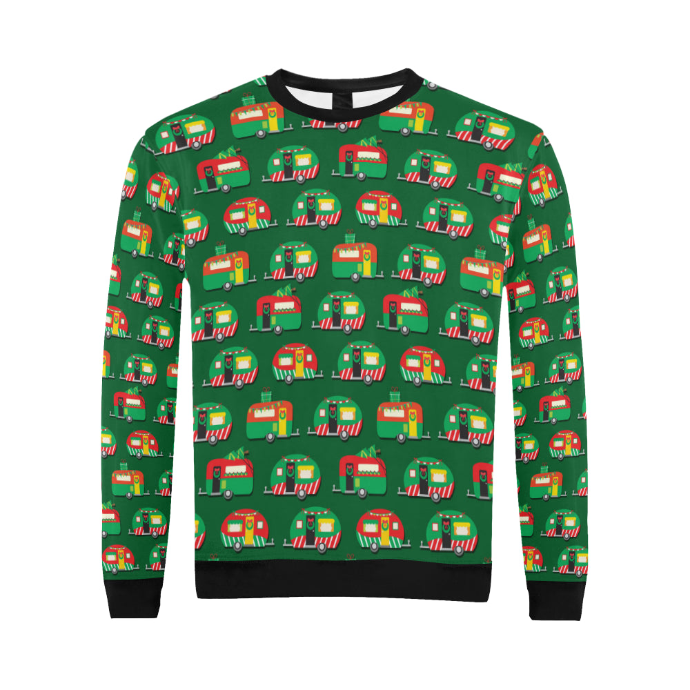 Camper Camping Christmas Themed Print Men Long Sleeve Sweatshirt