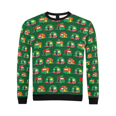 Camper Camping Christmas Themed Print Men Long Sleeve Sweatshirt