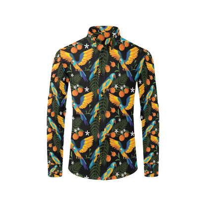 Macaw Pattern Print Design 03 Men's Long Sleeve Shirt