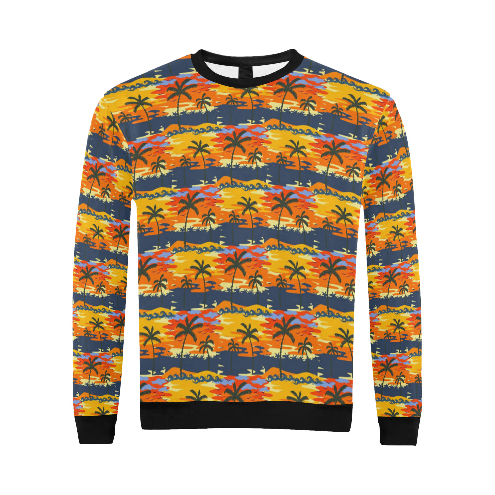 Palm Tree Pattern Print Design PT010 Men Long Sleeve Sweatshirt
