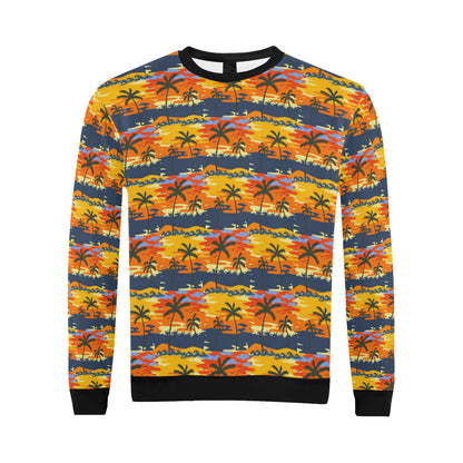 Palm Tree Pattern Print Design PT010 Men Long Sleeve Sweatshirt