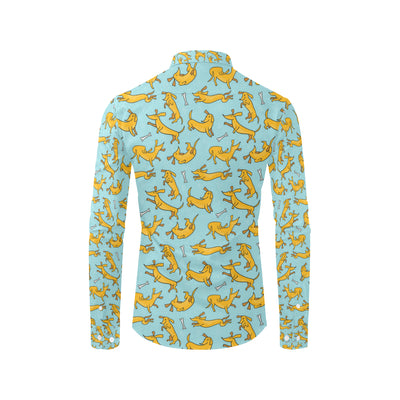 Dachshund Pattern Print Design 08 Men's Long Sleeve Shirt