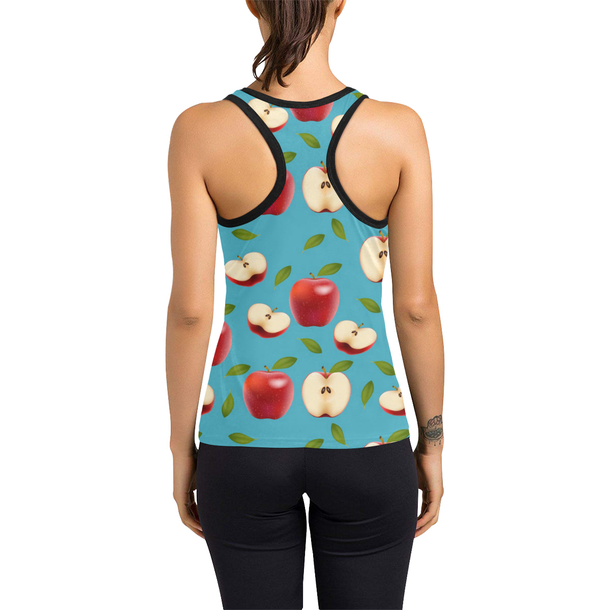 Apple Pattern Print Design AP012 Women's Racerback Tank Top