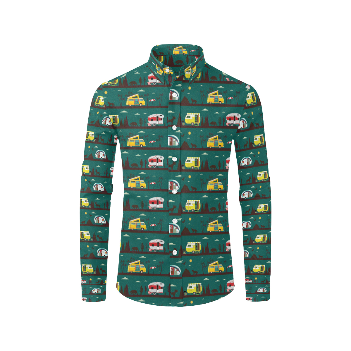 Camper Pattern Print Design 05 Men's Long Sleeve Shirt
