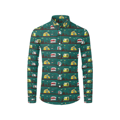 Camper Pattern Print Design 05 Men's Long Sleeve Shirt
