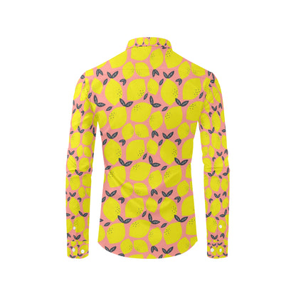 Lemon Pattern Print Design LM03 Men's Long Sleeve Shirt