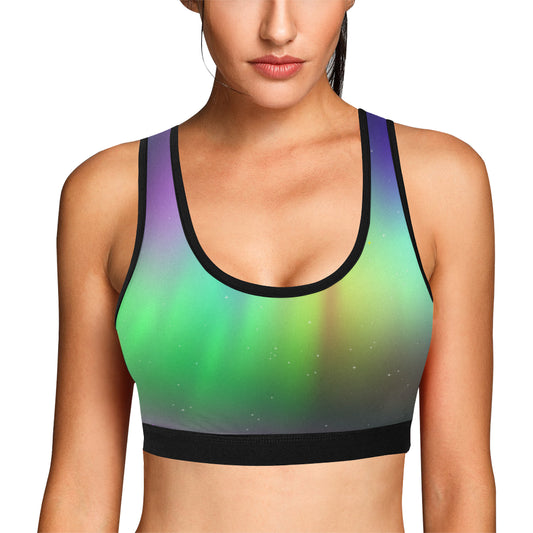 Aurora Borealis Pattern Print Design 03 Sports Bra