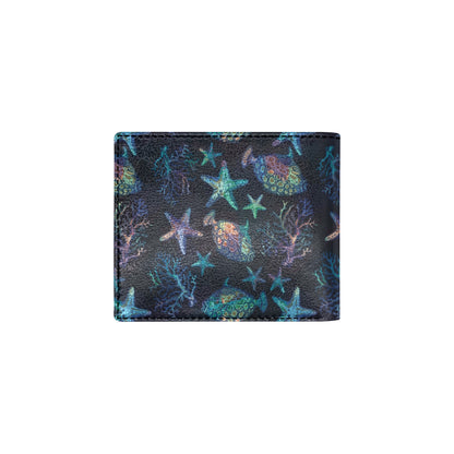 Starfish Pattern Print Design 01 Men's ID Card Wallet