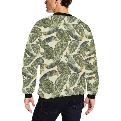 Banana Leaf Pattern Print Design BL08 Men Long Sleeve Sweatshirt