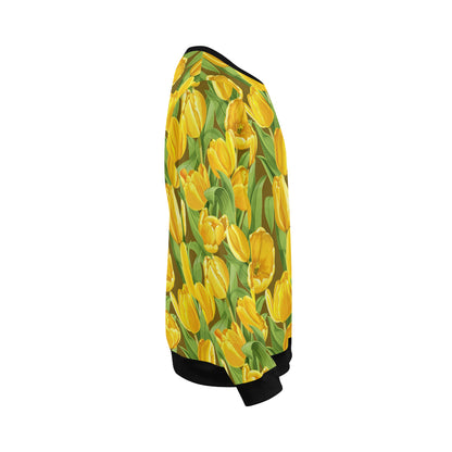 Tulip Yellow Pattern Print Design TP010 Men Long Sleeve Sweatshirt
