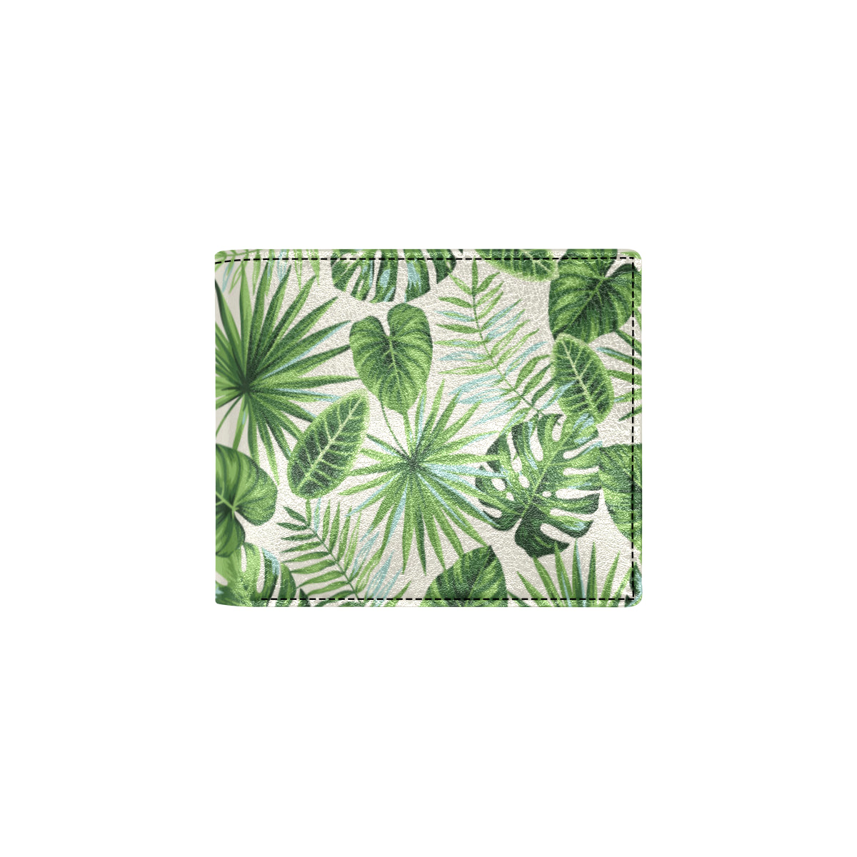 Palm Leaf Pattern Print Design A01 Men's ID Card Wallet