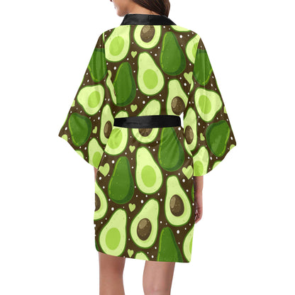 Avocado Pattern Print Design AC04 Women's Short Kimono
