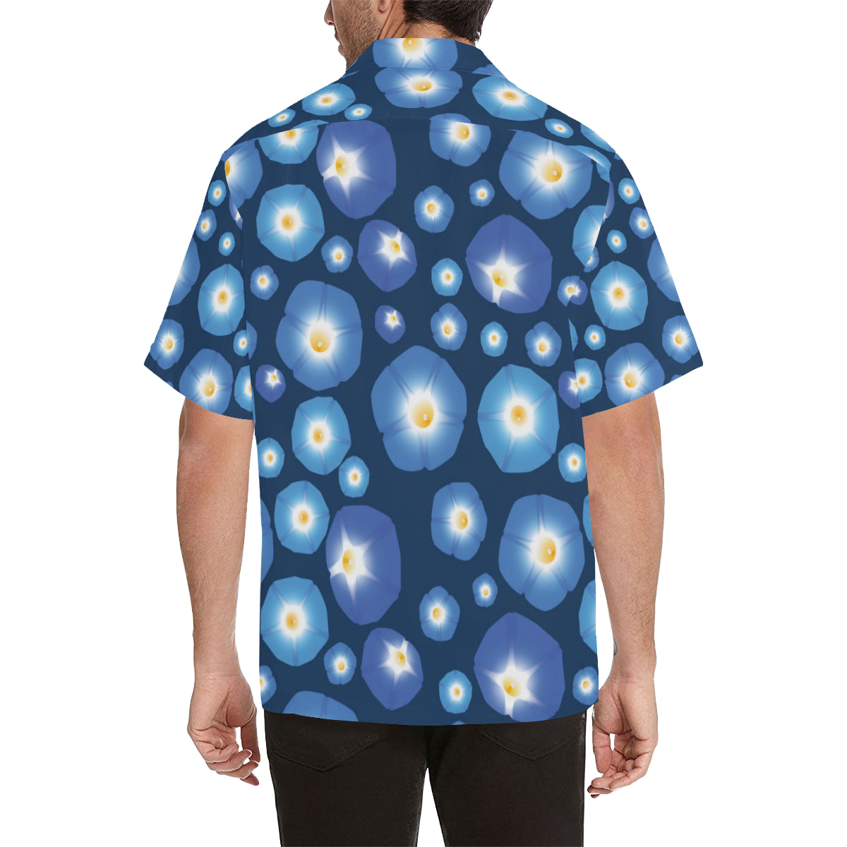 Morning Glory Pattern Print Design 02 Men's Hawaiian Shirt