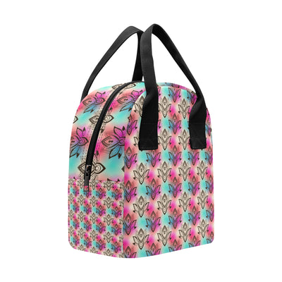 lotus Boho Pattern Print Design LO02 Insulated Lunch Bag