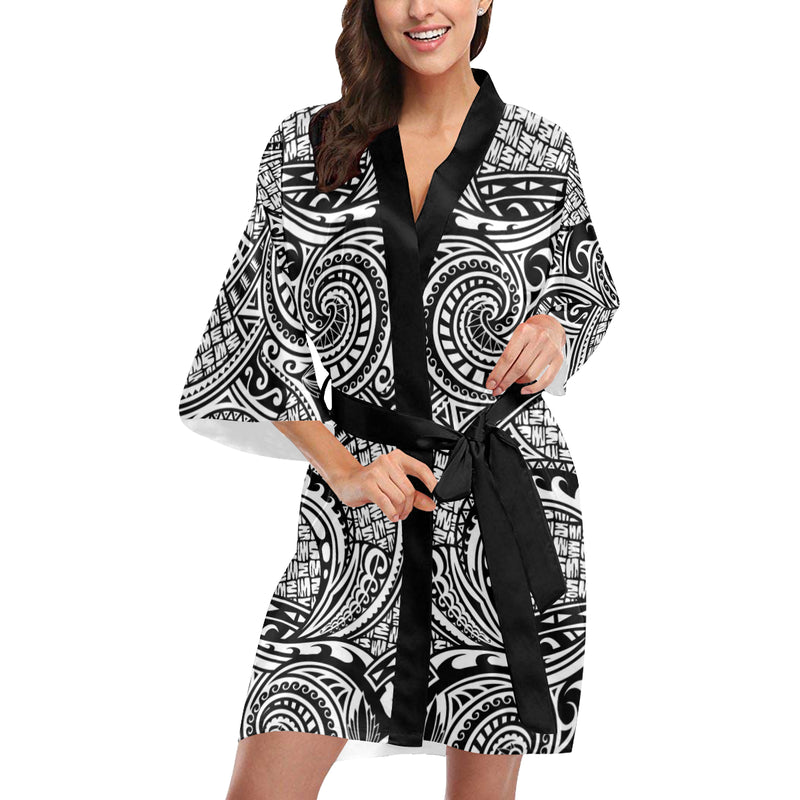 Polynesian Tribal Pattern Women Kimono Robe