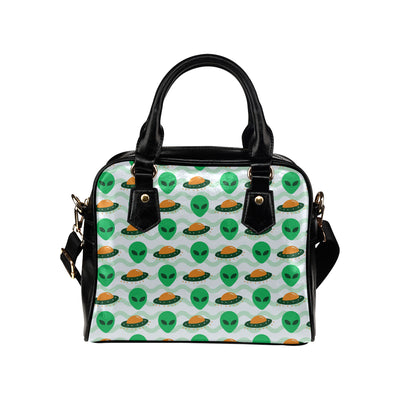 Alien UFO Pattern Print Design 04 Shoulder Handbag