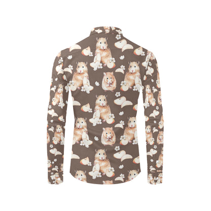 Hamster Pattern Print Design 03 Men's Long Sleeve Shirt