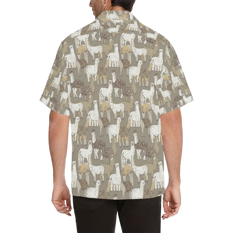 Alpaca Pattern Print Design 01 Men's Hawaiian Shirt