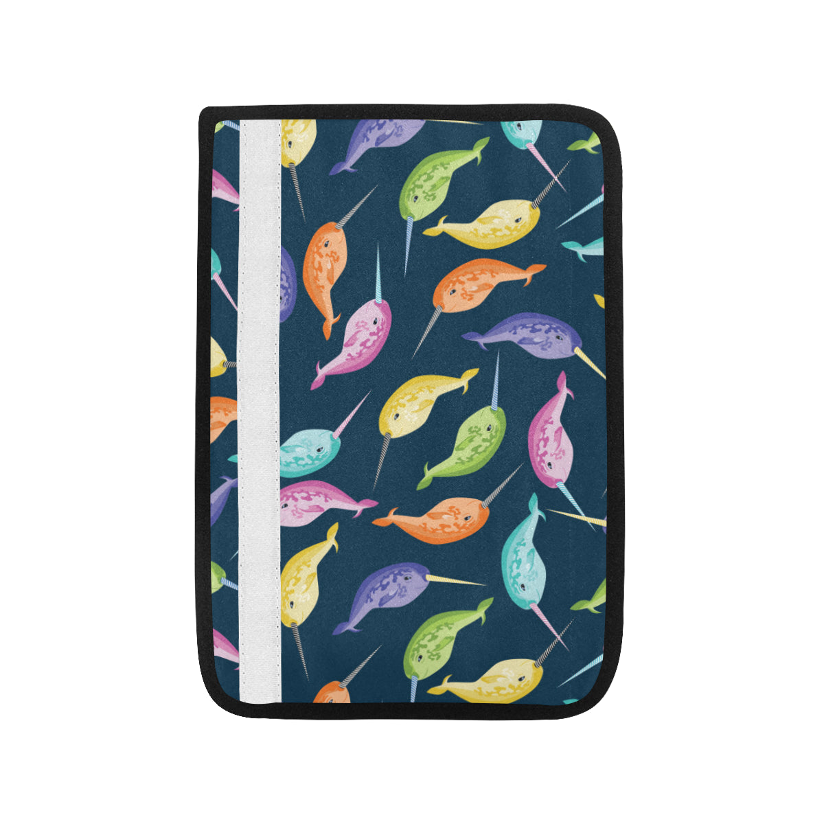 Narwhal Colorful Pattern Print Design 03 Car Seat Belt Cover